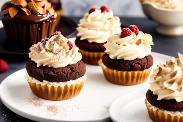 Raspberry and cream cupcakes topped with a chocolate cookie